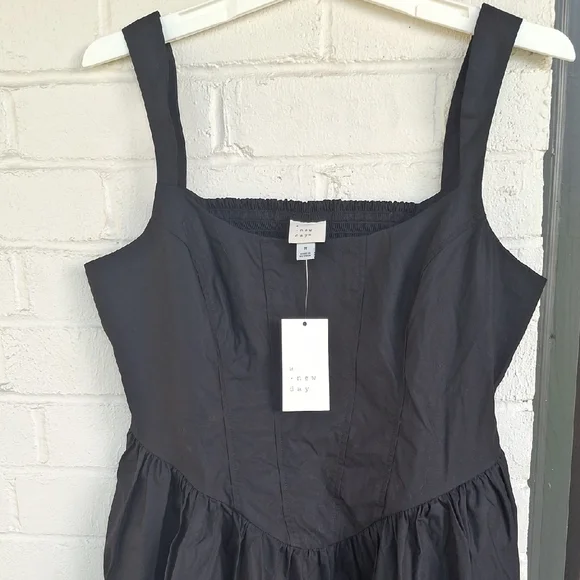 A New Day Black Fitted Pleated Tank Top - Picture 6 of 10